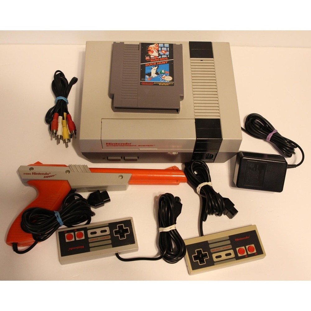 Nintendo Entertainment System NES-001 Console NES Action Set With Controllers  J